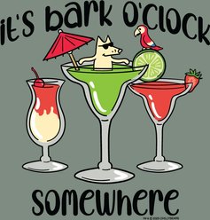 Teddy the Dog It's Bark O'Clock Somewhere Classic Tee, Seaglass, XXX-Large slide 2 of 2