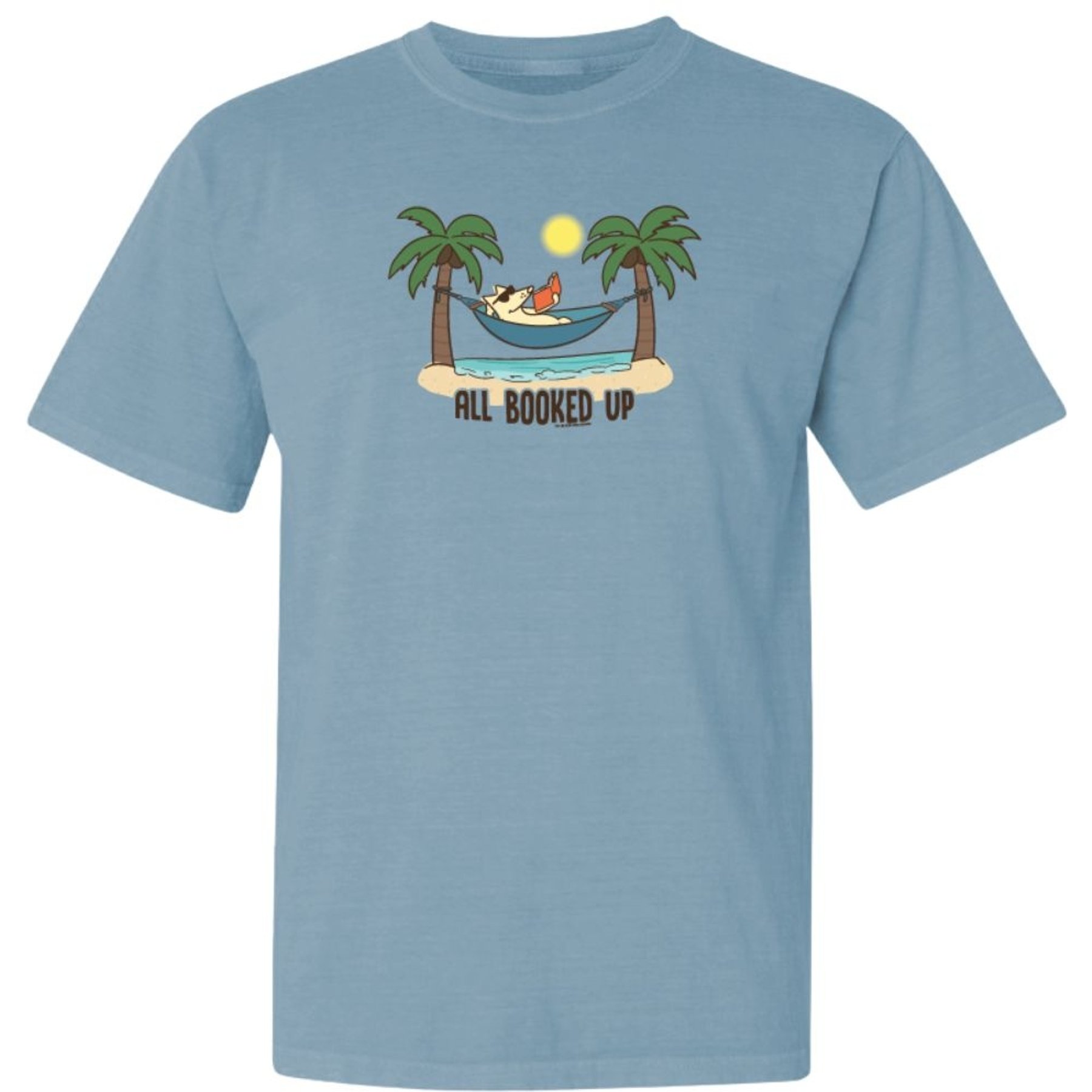 Teddy the Dog All Booked Up Summer Classic Tee, Blue Breeze, Small