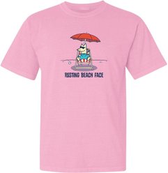 Teddy the Dog Resting Beach Face Classic Tee, Sweet Pink, Medium