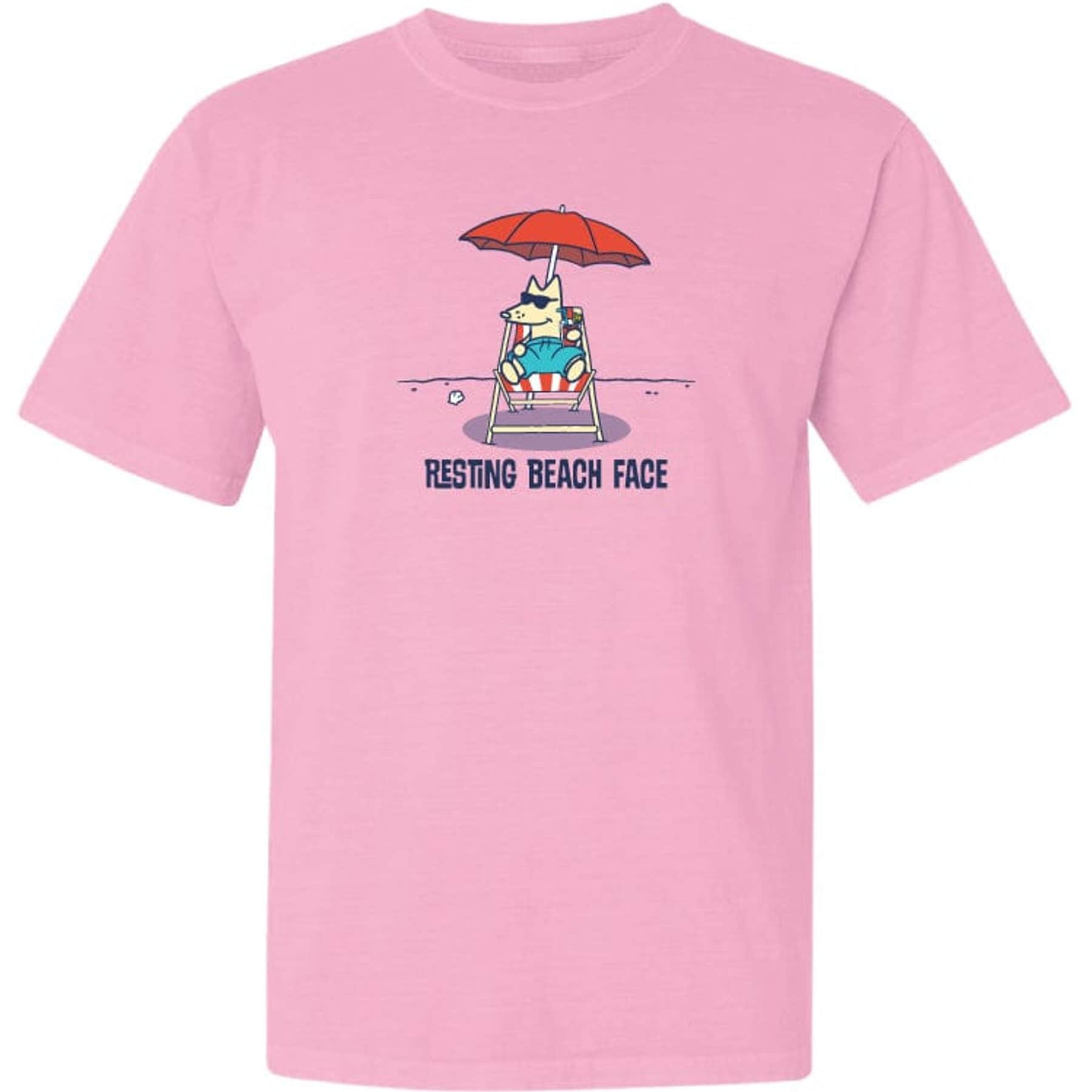 Teddy the Dog Resting Beach Face Classic Tee, Sweet Pink, XXX-Large