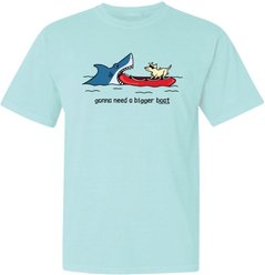 Teddy the Dog Gonna Need a Bigger Boat Classic Tee, Sky Blue, Large