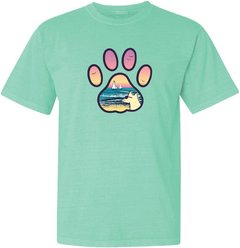 Teddy the Dog Beach Paw Classic Tee, Reef, Medium