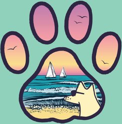 Teddy the Dog Beach Paw Classic Tee, Reef, Large slide 2 of 2