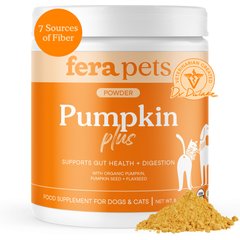 Fera Pets Pumpkin Plus USDA Organic Fiber Support for Dogs & Cats, 8-oz jar