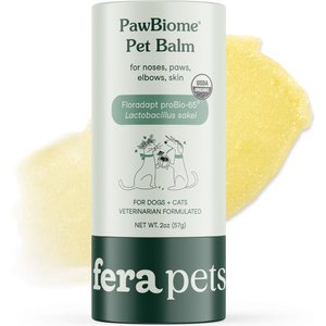 Fera Pets Organic PawBiome Nose, Paw, Elbow, & Skin Soothing Balm for Dogs & Cats, 2-oz tube
