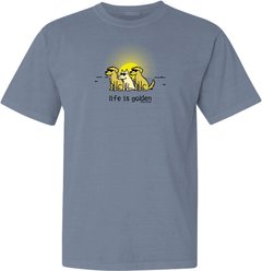 Teddy the Dog Life is Golden Classic Tee, Bluestone, XXX-Large