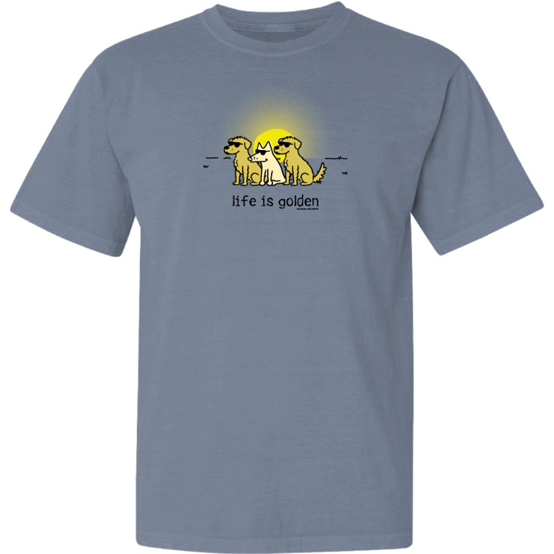 Teddy the Dog Life is Golden Classic Tee, Bluestone, X-Large