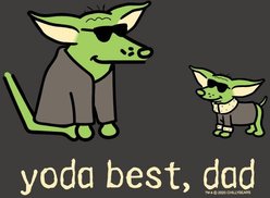 Teddy the Dog Yoda Best Dad Classic Tee, Black, X-Small slide 2 of 2