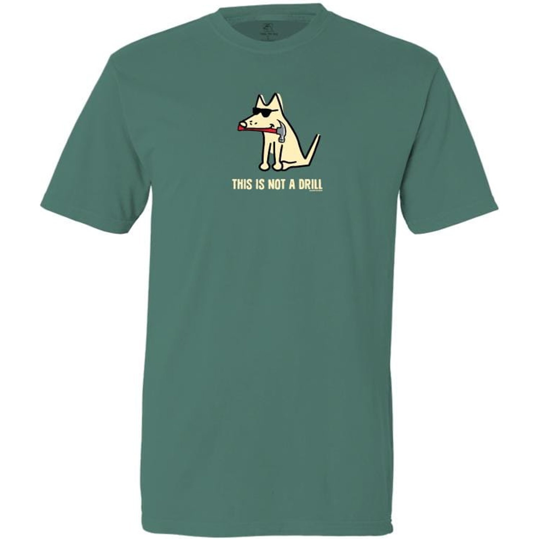 Teddy the Dog This is Not a Drill Classic Tee, Mountain Spruce, X-Large