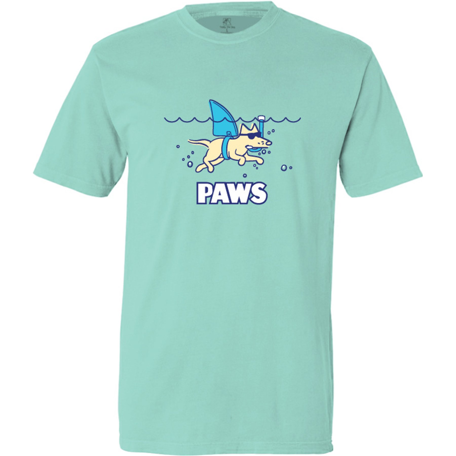 Teddy the Dog PAWS Classic Tee, Chill Blue, XX-Large