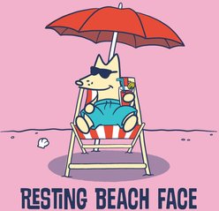 Teddy the Dog Resting Beach Face Classic Tee, Sweet Pink, Medium slide 2 of 2