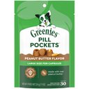 Greenies Pill Pockets Canine Real Peanut Butter Flavor Natural Dog Treats, Capsule Size, 30 count
