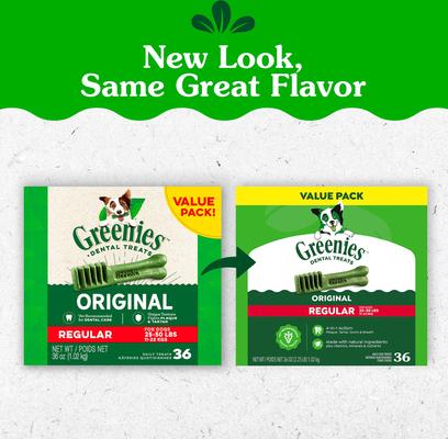 Show full view: Greenies Regular Natural Original Chicken Flavor Dental Dog Treats, 36 count slide 3 of 10
