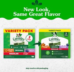 Greenies Natural Dental Care Regular Size Sweet Potato Original Chicken & Blueberry Dental Dog Treats, 36 count slide 2 of 9