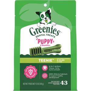 Greenies Natural Teenie Puppy Dental Dog Treats, 43 count