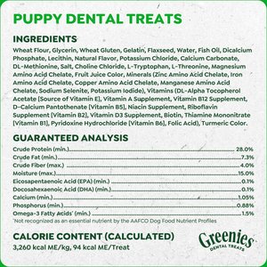 Greenies Regular Natural Puppy Dental Dog Treats, 12 count