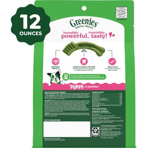 Greenies Regular Natural Puppy Dental Dog Treats, 12 count