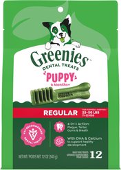 Greenies Regular Natural Puppy Dental Dog Treats, 12 count