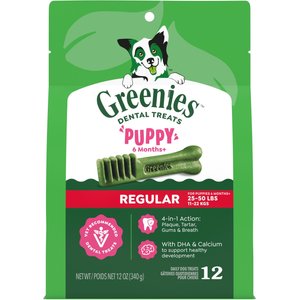 Greenies Regular Natural Puppy Dental Dog Treats, 12 count