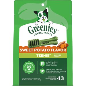 Greenies Teenie Sweet Potato Natural Small Dental Dog Treats, 43 count