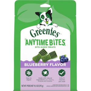 Greenies Anytime Bites Blueberry Flavor Soft & Chewy Dog Treats, 10.3-oz bag