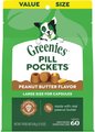 Greenies Pill Pockets Canine Real Peanut Butter Flavor Natural Dog Treats, Capsule Size, 60 count