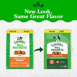Greenies Pill Pockets Cheese Flavor Natural Dog Treats, Capsule Size, 60 count slide 2 of 9