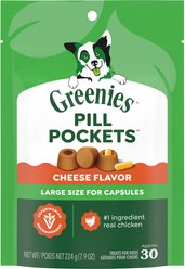 Variety Pack - Greenies Pill Pockets Cheese Flavor Dog Treats, Capsule Size, 30 count, Hickory Smoke & Chicken Flavors slide 2 of 9