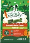 Greenies Pumpkin Spice Flavor Dental Dog Treats, Teenie, 43 count