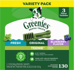 Greenies Variety Pack Natural Teenie Dental Dog Treats, 129 count