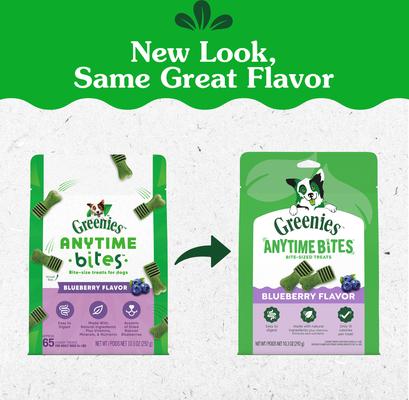 Show full view: Greenies Anytime Bites Blueberry Flavor Soft & Chewy Dog Treats, 10.3-oz bag slide 3 of 10