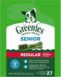 Greenies Aging Care Natural Regular Dental Dog Treats, 27 count