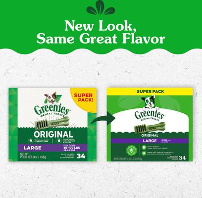 Show full view: Greenies Large Natural Original Chicken Flavor Dental Dog Treats, 34 count slide 3 of 10