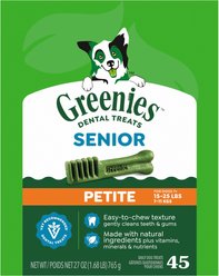 Greenies Aging Care Natural Petite Dental Dog Treats, 45 count