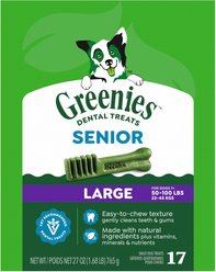 Greenies Aging Care Natural Large Dental Dog Treats, 17 count