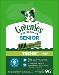 Greenies Aging Care Natural Teenie Dental Dog Treats, 96 count