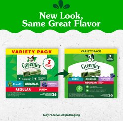 Greenies Variety Pack Natural Regular Dental Dog Treats, 36 count slide 2 of 9