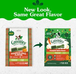 Greenies Pumpkin Spice Flavor Dental Dog Treats, Teenie, 43 count slide 2 of 9