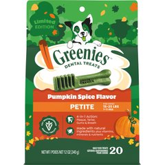 Greenies Pumpkin Spice Flavor Dental Dog Treats, 20 count