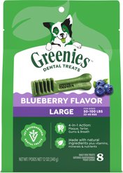 Greenies Blueberry Large Dental Dog Treats, 8 count