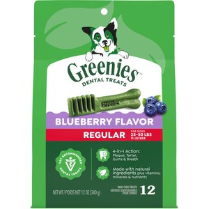 Greenies Blueberry Regular Dental Dog Treats, 12 count