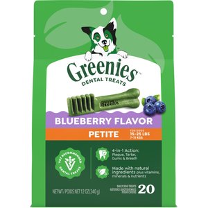 Greenies Blueberry Petite Dental Dog Treats, 20 count