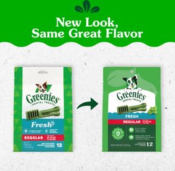 Greenies Regular Natural Fresh Mint Dental Dog Treats, 12 count slide 2 of 9