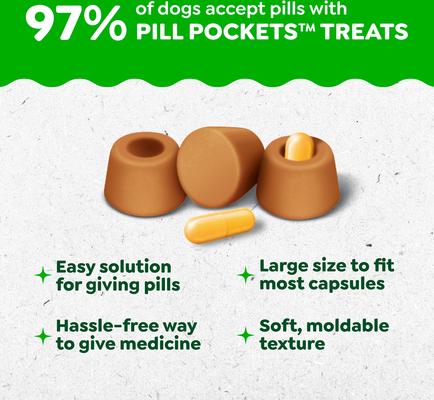 Show full view: Greenies Pill Pockets Canine Chicken Flavor Natural Dog Treats, Capsule Size, 60 count slide 5 of 10