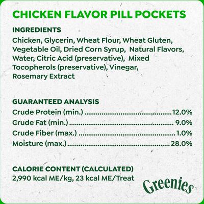 Show full view: Greenies Pill Pockets Canine Chicken Flavor Natural Dog Treats, Capsule Size, 60 count slide 6 of 10