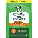 Greenies Pill Pockets Canine Chicken Flavor Natural Dog Treats, Capsule Size, 60 count
