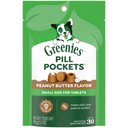 Greenies Pill Pockets Canine Real Peanut Butter Flavor Natural Dog Treats, Tablet Size, 30 count