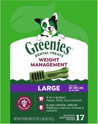 Greenies Weight Management Natural Large Dental Dog Treats, 17 count