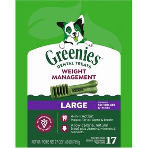 Greenies Weight Management Natural Large Dental Dog Treats, 17 count