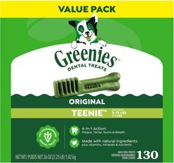 Greenies Teenie Natural Original Chicken Flavor Dental Dog Treats, 130 count